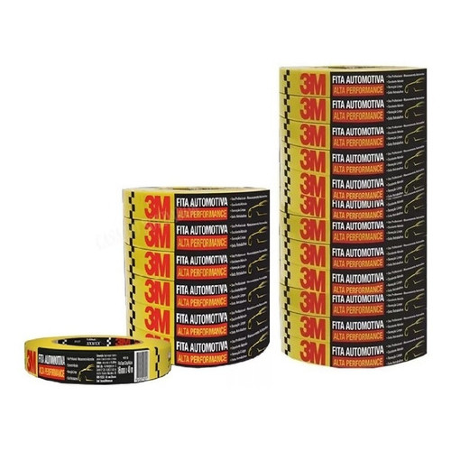 18 Fita Crepe Alta Performance 3m Automotiva Amarela 18mmx40