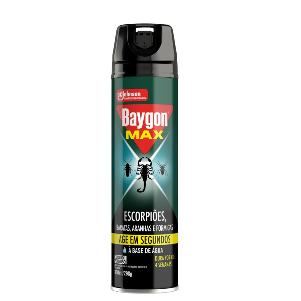 Baygon Max Escorpião Baratas Aranhas e Formigas Aerosol 360ml em Oferta na Shopee