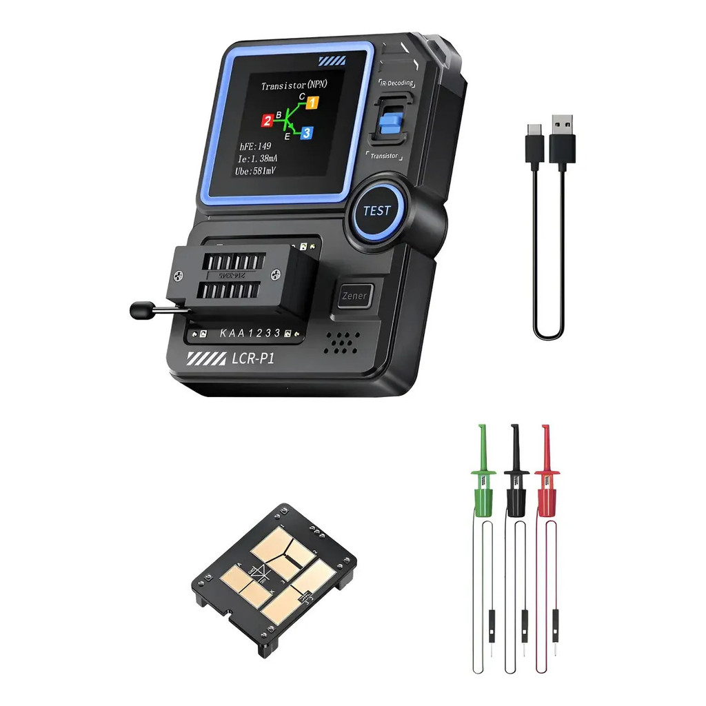 FNIRSI LCR-P1 Testador De Transistor E Componentes Medidor De Ca Digital 300mAh USB Tipo-C Exportação D em Oferta na Shopee