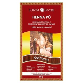 Tintura Em Pó Henna Surya Castanho 50g em Oferta na Shopee