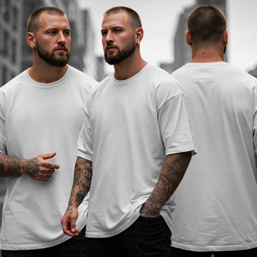 Kit 3 Camisetas Oversized Básicas Lisas Streetwear Premium Academia Manga Curta Moda Casual Urbana