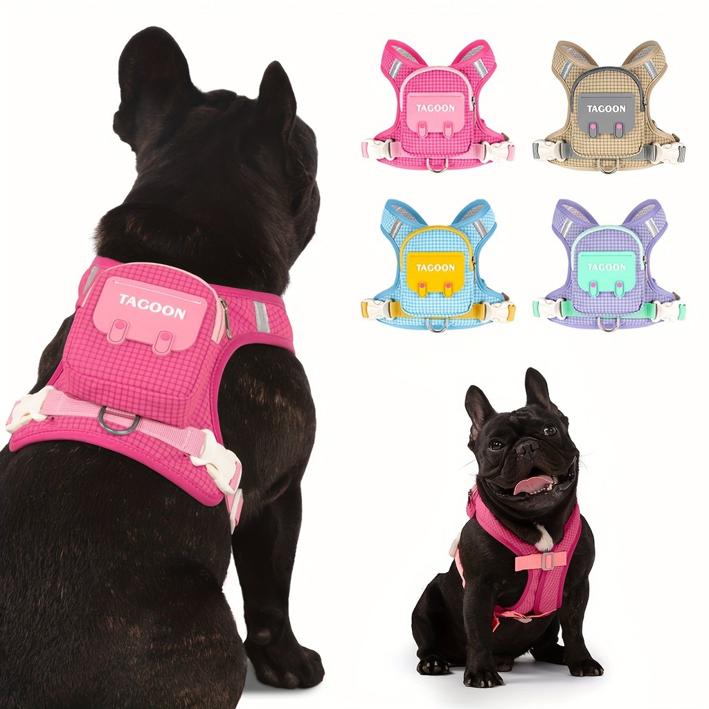 [ENVIO RÁPIDO] Coleira para cães Bichon Teddy Schnauzer, para cães de pequeno e médio porte, arnês anti-fuga tipo colete