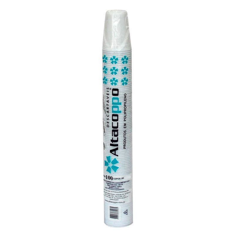 Copo plástico descartável Super Premium branco 110ml 100und Altacoppo