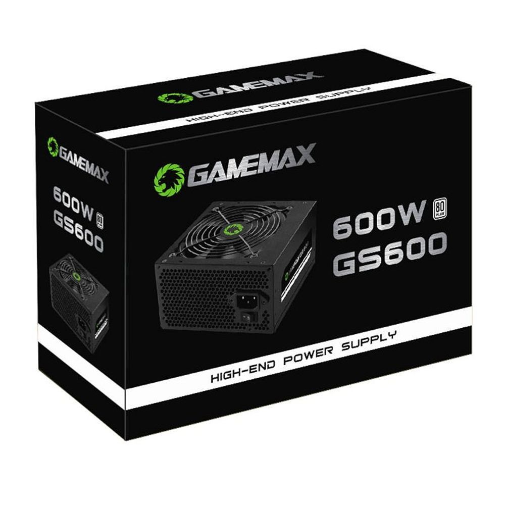 Fonte ATX Gamemax 600W GS600 com Cabo PFC Ativo 80 Plus White Preto em Oferta na Shopee