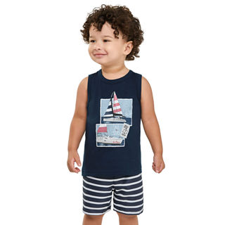 Conjunto Infantil Menino Estampa Veleiro Elian Azul em Oferta na Shopee