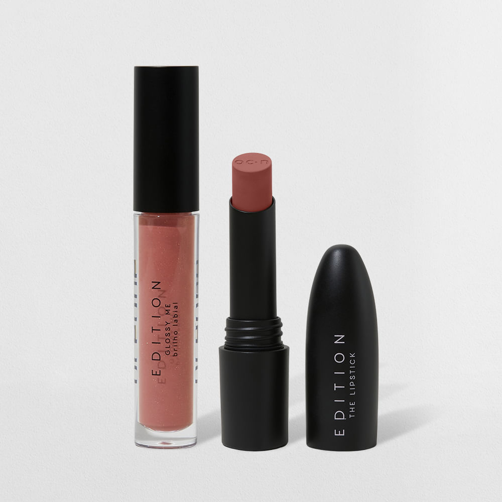 Kit Batom Rosa + Brilho Labial Océane Edition (2 Produtos)
