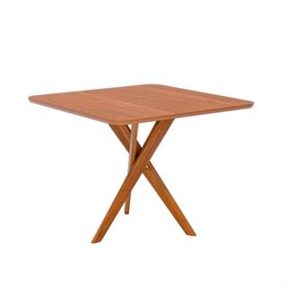 Mesa de Jantar Quadrada com Tampo MDF Cacau Cinamomo e Madeira 95 cm em Oferta na Shopee