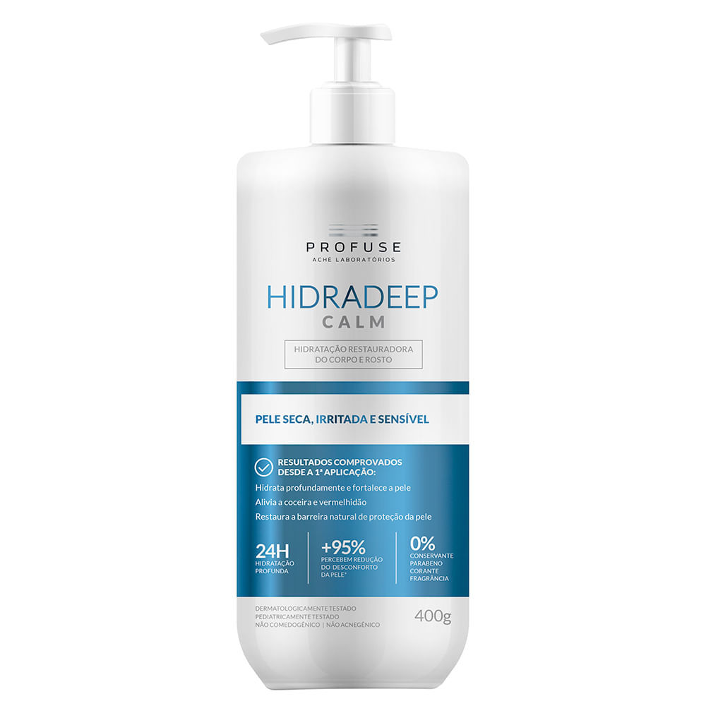 Hidradeep Calm Profuse Loção Hidratante Corporal e Facial 400g em Oferta na Shopee