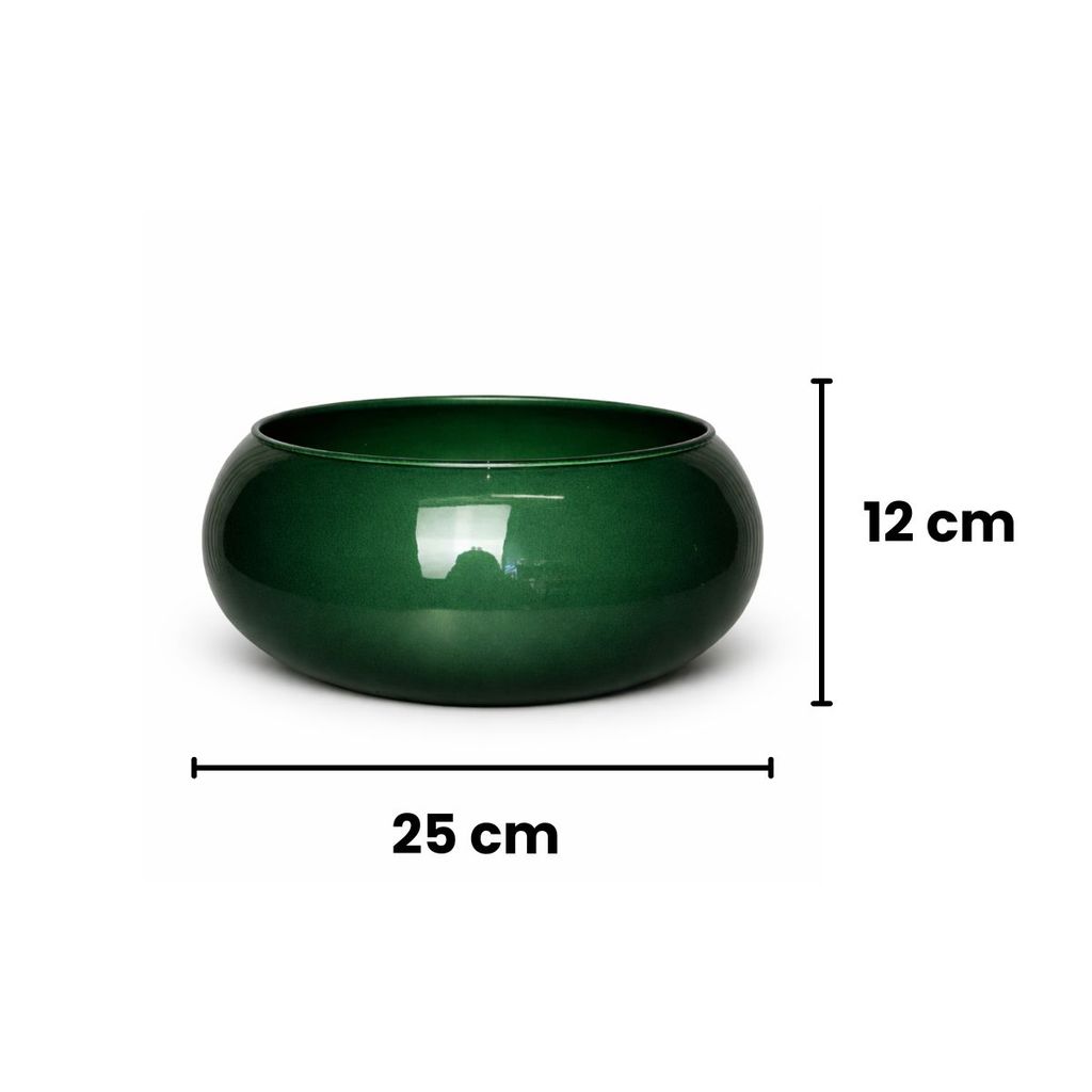 Vaso Vidro Redondo Baixo Verde Centro De Mesa Décor Ikebana · foto 2