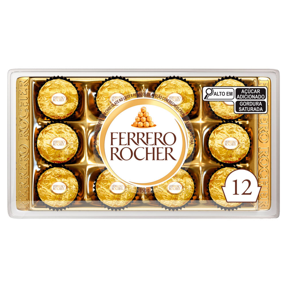 Bombons Ferrero Rocher 12 Unidades em Oferta na Shopee