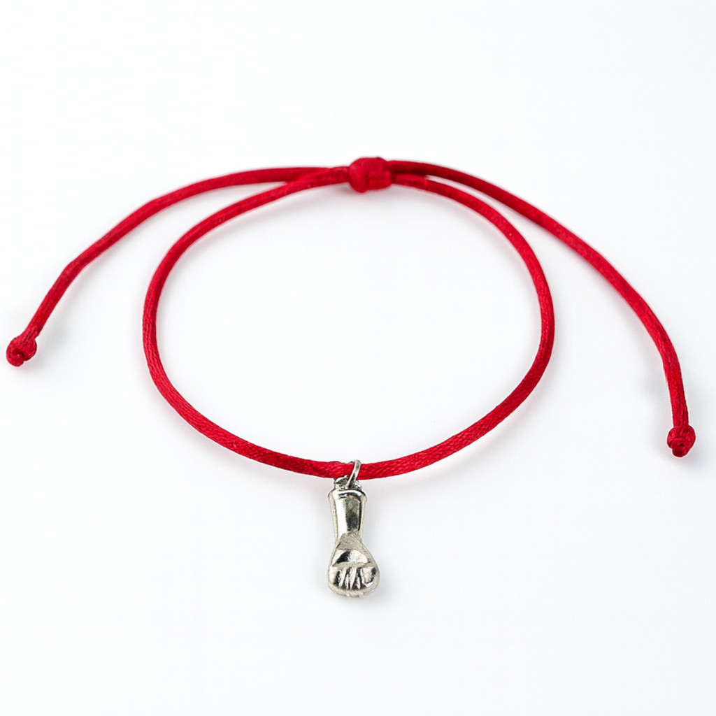 Pulseira Kabbalah Baby Figa em Cetim Vermelho Ajustável