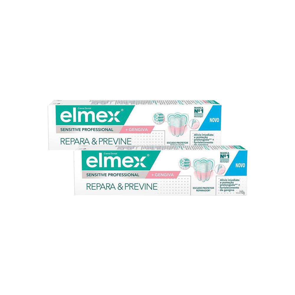Kit 2 Cremes Dentais Elmex Sensitive Professional + Gengivas 110g Cada