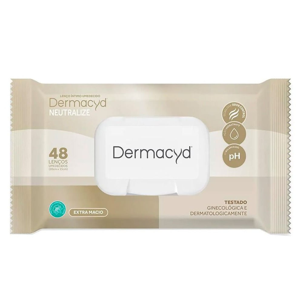 Lenço Umedecido Íntimo Dermacyd Neutralize 48 Unidades em Oferta na Shopee