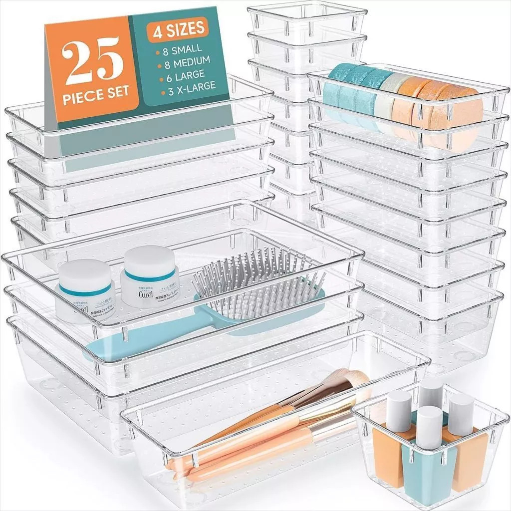 Kit 16/25 Organizador Acrílico Multiuso Tranparente Resistente Retângular em Oferta na Shopee