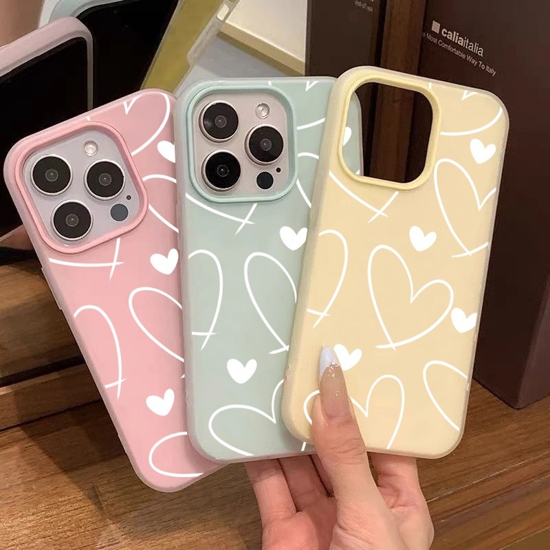 Capa De Telefone Love Heart Line Para Redmi Note 15 14 13 Pro Plus 15C 15 A5 14C 13C 12C 13 12 A3 Invólucro À Prova De C