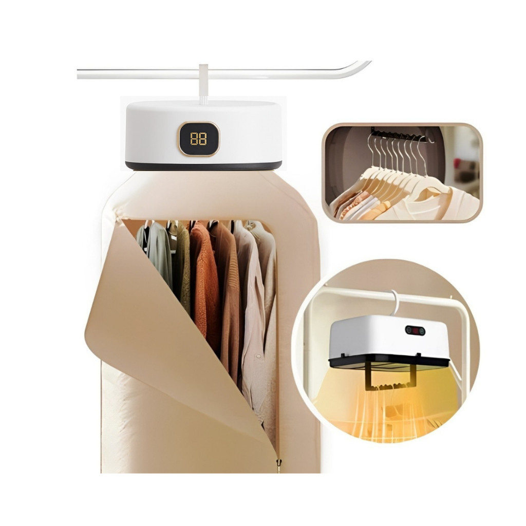 Mini Secadora Elétrica Com Cortina Secagem 110V  Secador de Roupas Portátil 600W