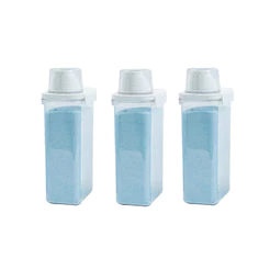 Kit de 3 porta sabão em pó 2,3L com copo dosador e travas de lavanderia - Oikos
