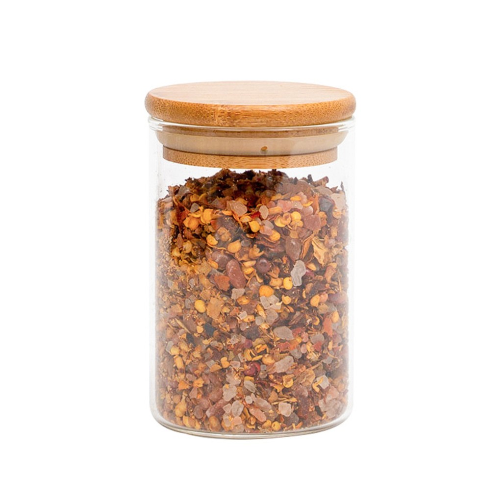 Pote de vidro 250ml com tampa de bambu hermético redondo - Tüd