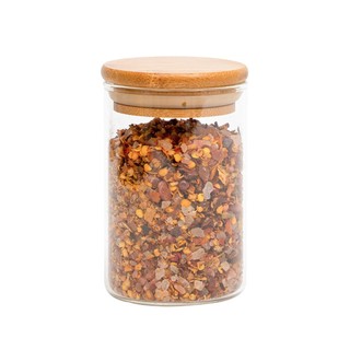 Pote de vidro 250ml com tampa de bambu hermético redondo - Tüd