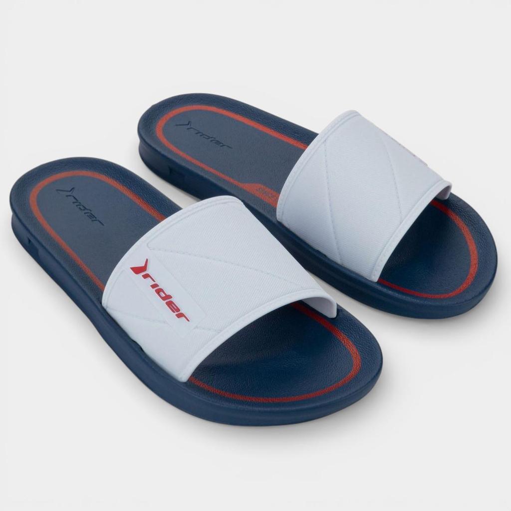Chinelo Rider Slide Street Listra Masculino - Azul e Vermelho