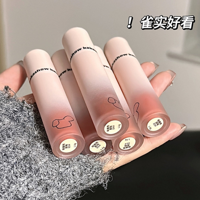 Série Pure Beauty!Lip Glaze Matte Matte Whitening Não-Desbotamento Barato Estudante Pseudo-Face Batom Nicho Batom