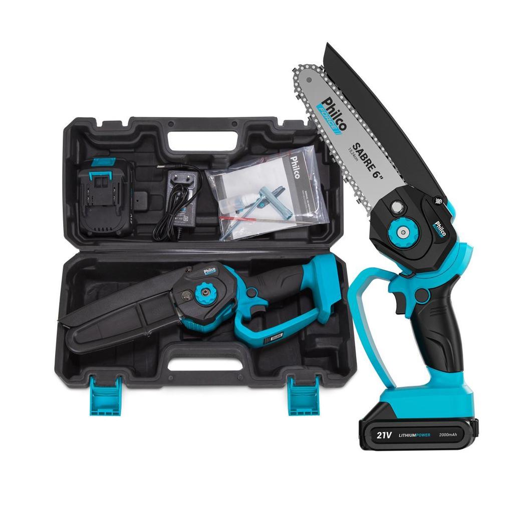 Mini Motosserra Philco Force PMM216 3000 RPM 7 Acessórios em Oferta na Shopee