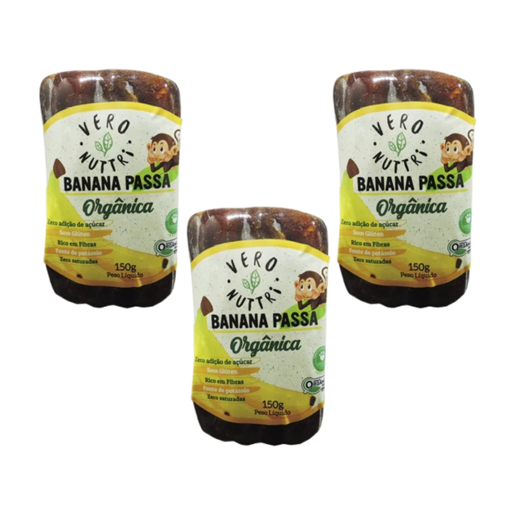 Kit 3 Banana Passa Filme Organica 450g Vero Nuttri
