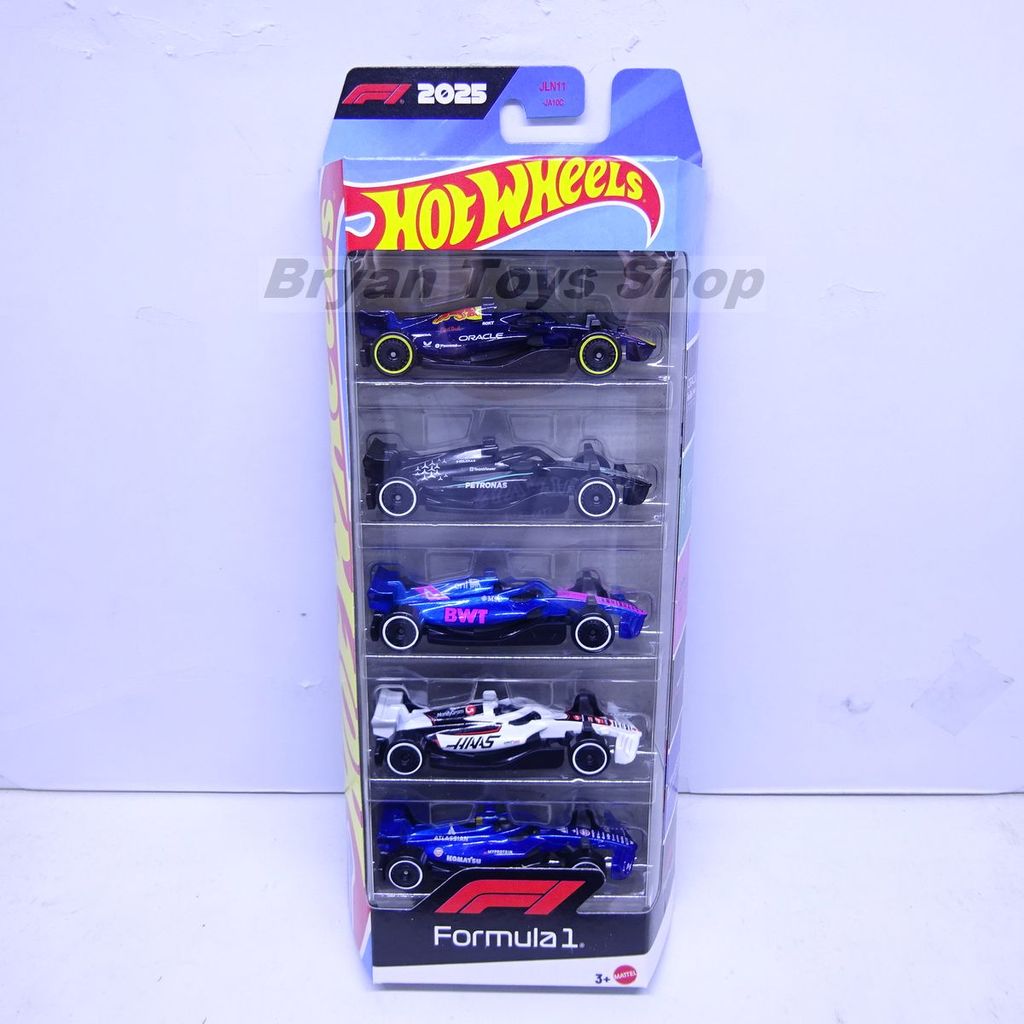 Hot Wheels 5 Pack Fórmula F1 Oracle Redbull AMG Petronas BWT Haas William Racing Brinquedos Infantis