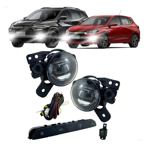 Kit Farol De Milha Led Onix e Tracker 2026 Botão Original Neblina Serra Serração