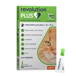 Antipulgas Revolution Plus Gatos de 5,1kg a 10kg C/ 1 Pipeta