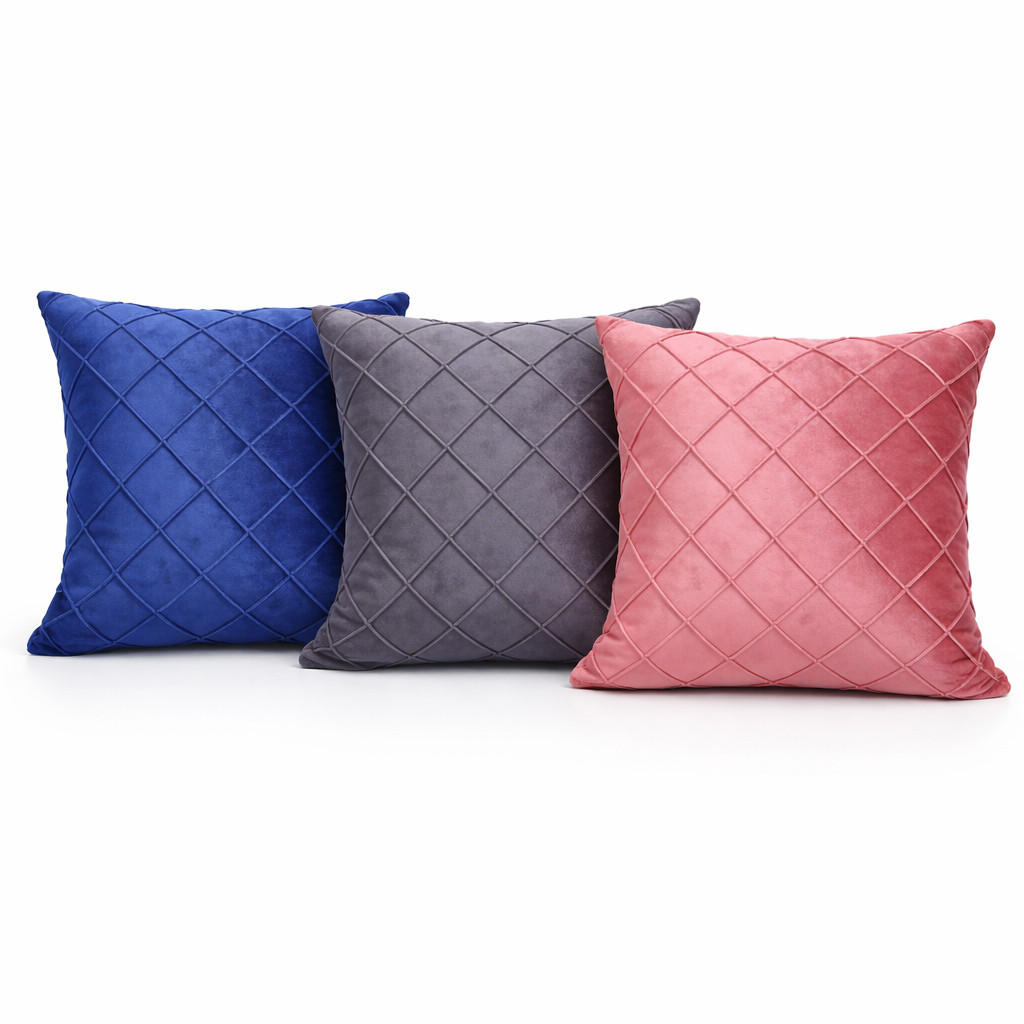 Capa Almofada Cantone Veludo Relevo Sofisticada 40x40 Ziper Invisivel Jolitex