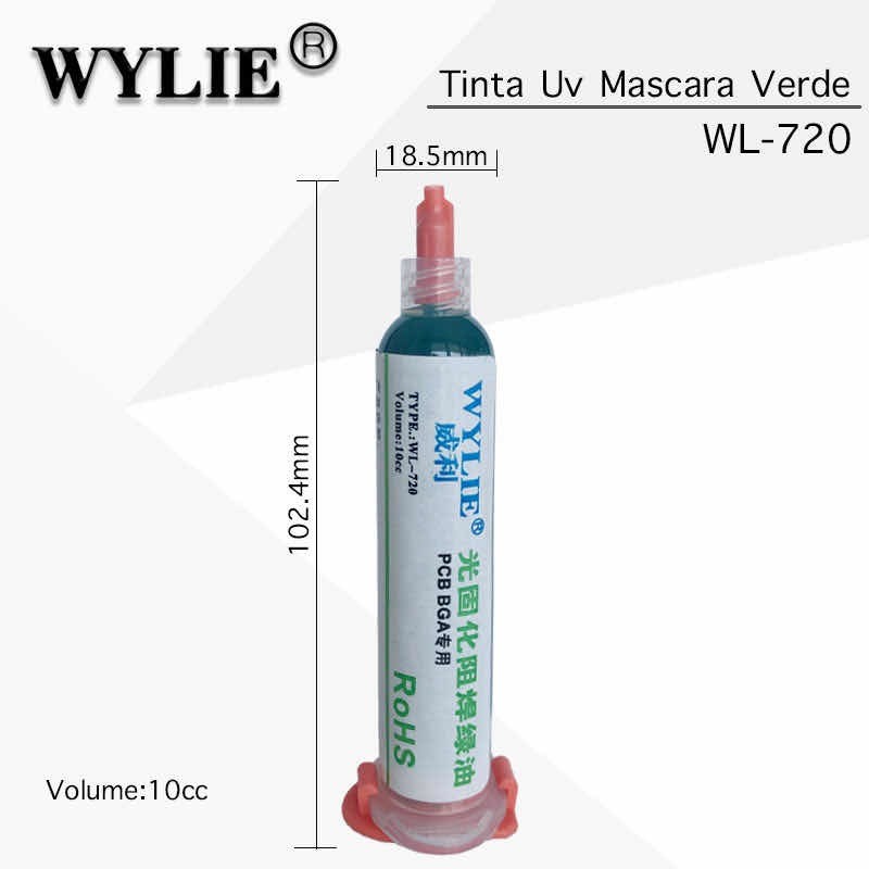 Tinta Uv Mascara Pcb Bga Verde Wylie Wl-720