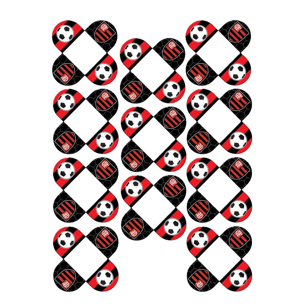 ENVIO RÁPIDO - Kit Forminhas FLAMENGO 4 Pétalas para Doces Docinhos Festa Aniversário PRONTA ENTREGA