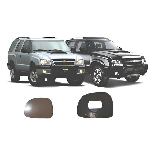 Lente Vidro Retrovisor C/base S10 Blazer Silverado 95/11 Ambos Os Lados