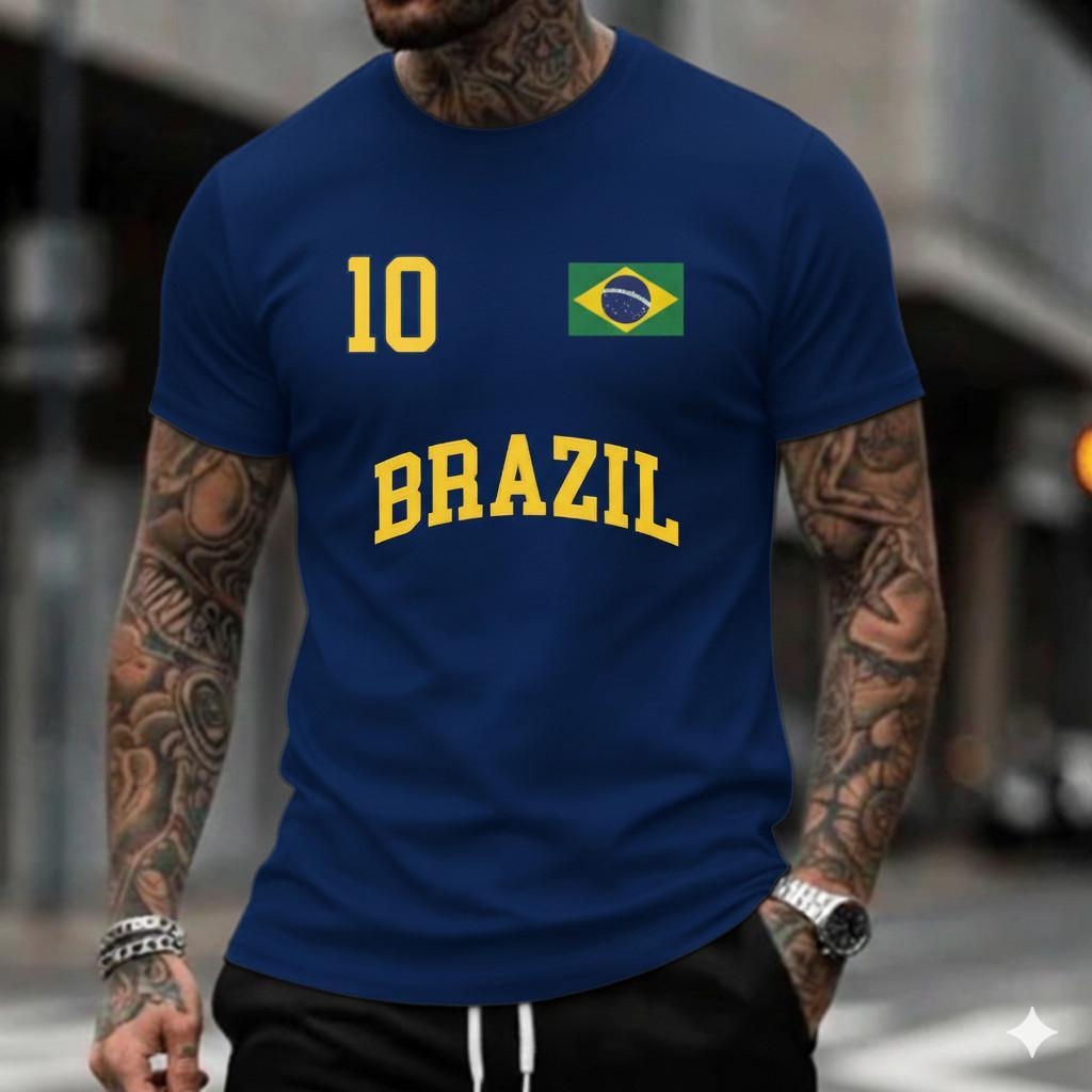 CAMISETA masculina copa do mundo dia a dia BÁSICA estampa BRASIL