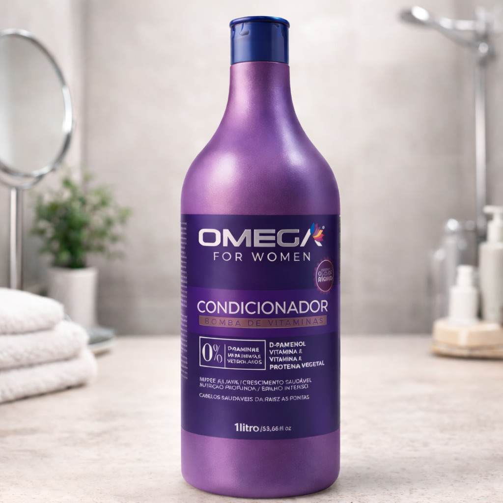 Condicionador Bomba de Vitaminas Omega Hair 1L Crescimento, Força e Hidratação Intensa