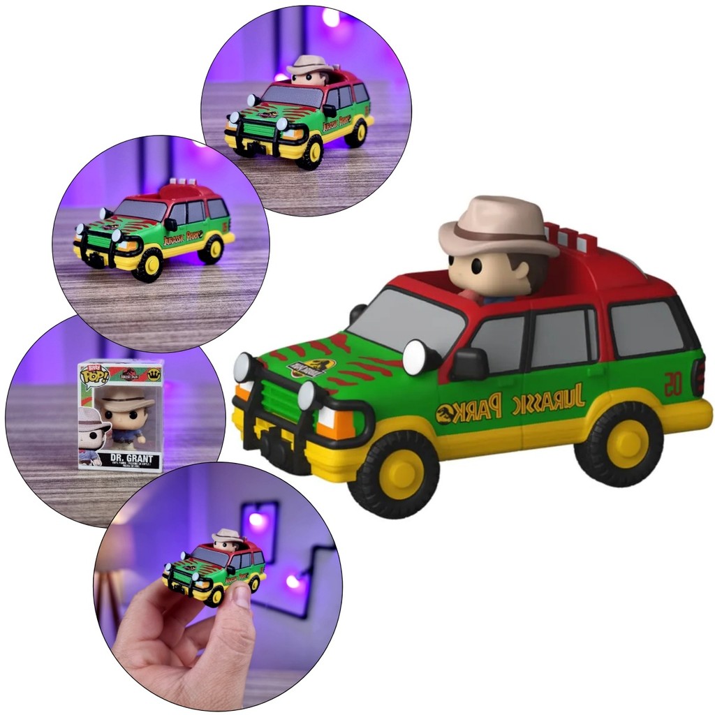 Jurassic Park Dr Alan Grant Carro Suv Boneco Funko Bitty Pop