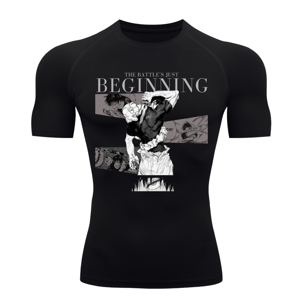 Camiseta Compressão Manga Curta Proteção UV +50 Anime Jujutsu Kaisen Toji Dark Beginning Rash Guard em Oferta na Shopee