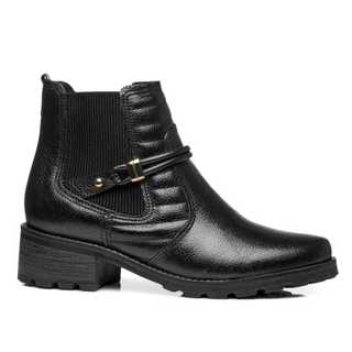Bota feminina pegada em couro 281420 cano curto casual