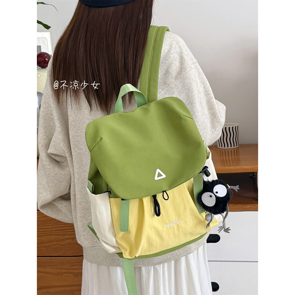 Contraste cor esportes lazer cordão mochila nicho Design estudante aba mochila montanhismo viagem ao ar livre pequena mo
