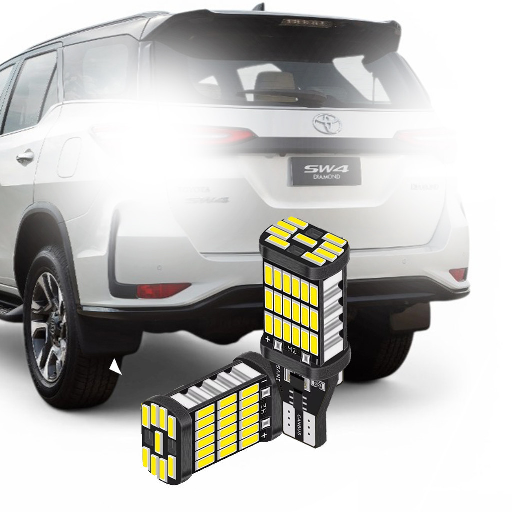 Par Lampada Ultra Led Premium Luz de Ré Toyota Sw4 2016 2017 2018 2019 2020 2021 2022 2023 2024 2025 T15 w16w Branco