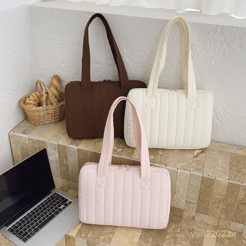 Bolsa para laptop, simples, de cor sólida, de ombro único, portátil, capa protetora para tablet, adequada para dispositi