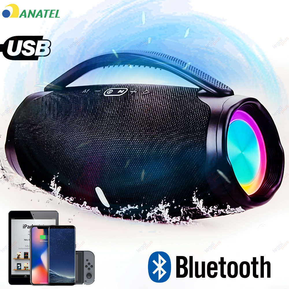 Caixa de Som Boombox 3 Bluetooth 70W Resistente Compacta 23CM com Entrada para Pen-Drive