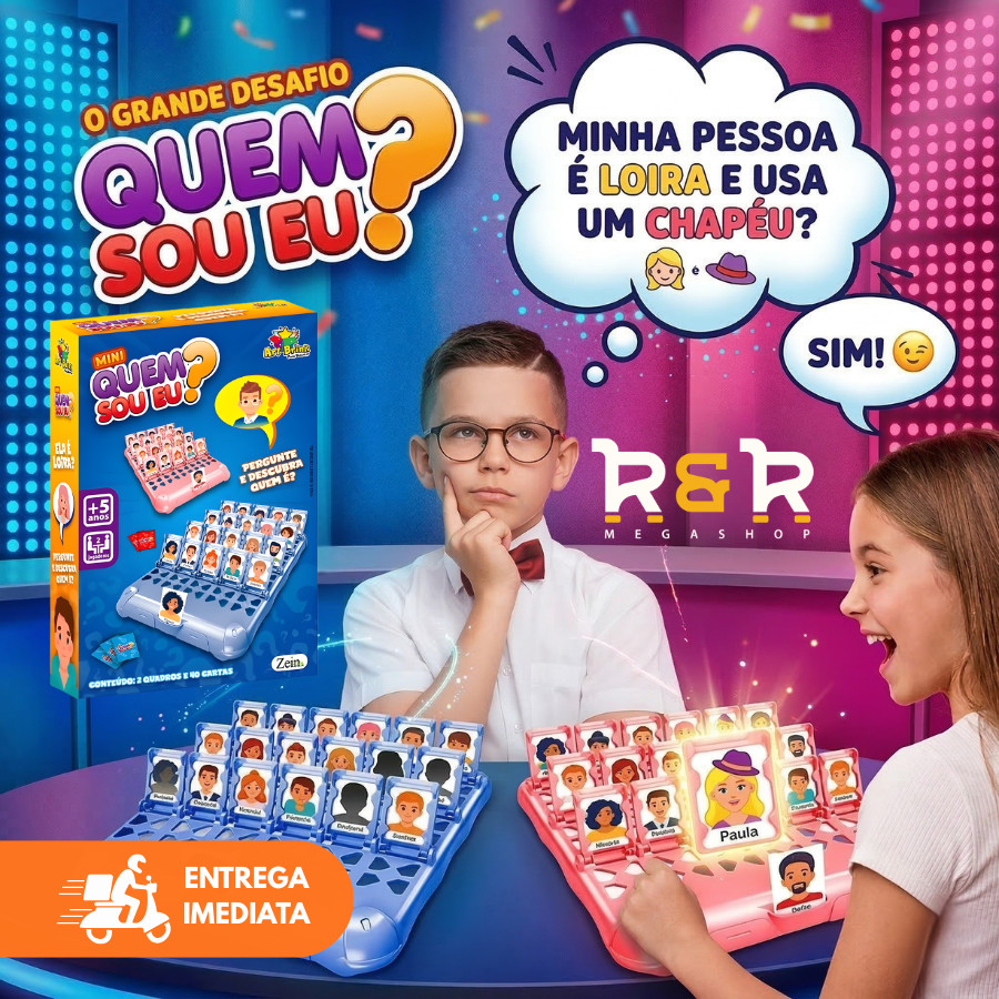 Jogo Quem Sou Eu Educativo Tabuleiro Cartas para Crianças Brinquedo Divertido Diversão Em Família em Oferta na Shopee