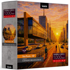 QUEBRA CABEÇA SÃO PAULO 1000 PEÇAS MADEIRA BABEBI PUZZLE METRÓPOLE PAULISTA CIDADE BRASIL BRINQUEDO