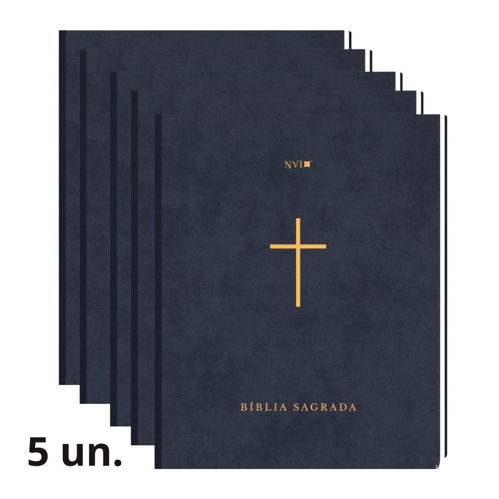 KIT 5 Bíblia Sagrada | NVI | Cruz Azul em Oferta na Shopee