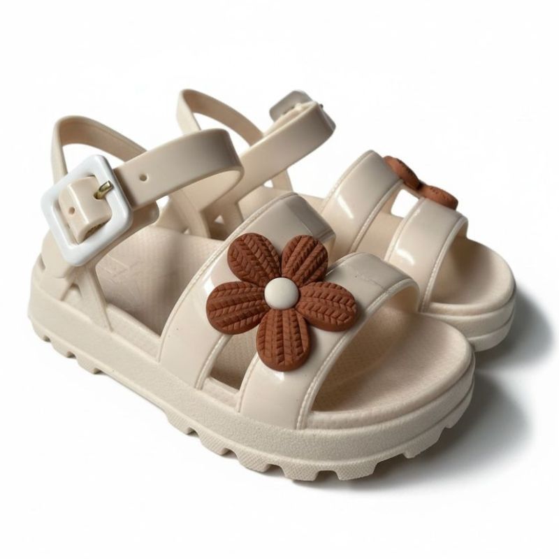 Sandália Infantil Menina com Enfeite lindo de Flor, Leve e Confortável para o dia a dia