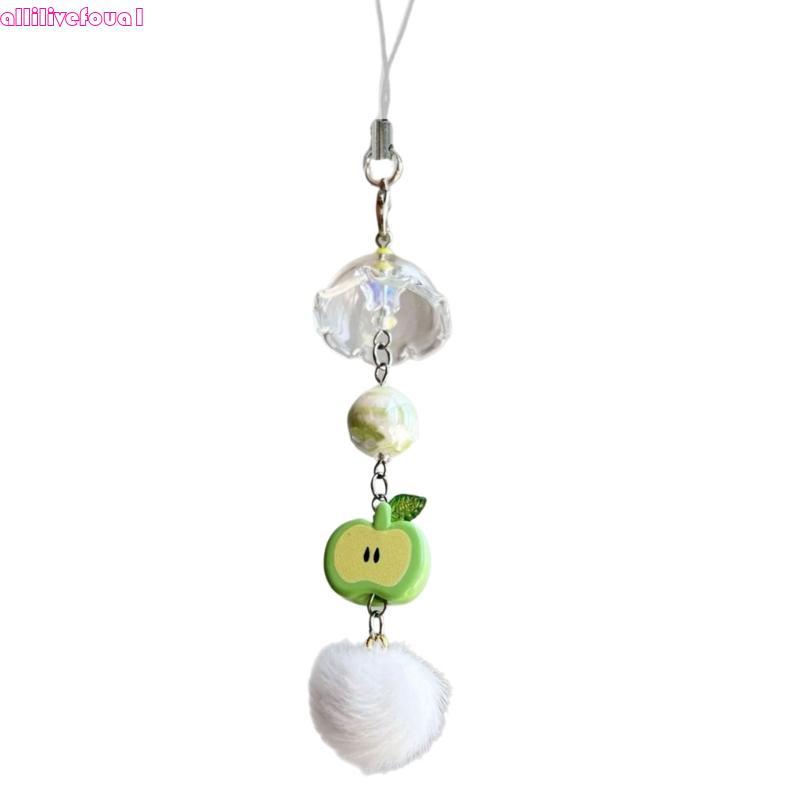 allilivefoua1 Chaveiro Maçãs 3D Formato Fruta Bolsa Charme Elegante Acessório Mochila Para Da Mod