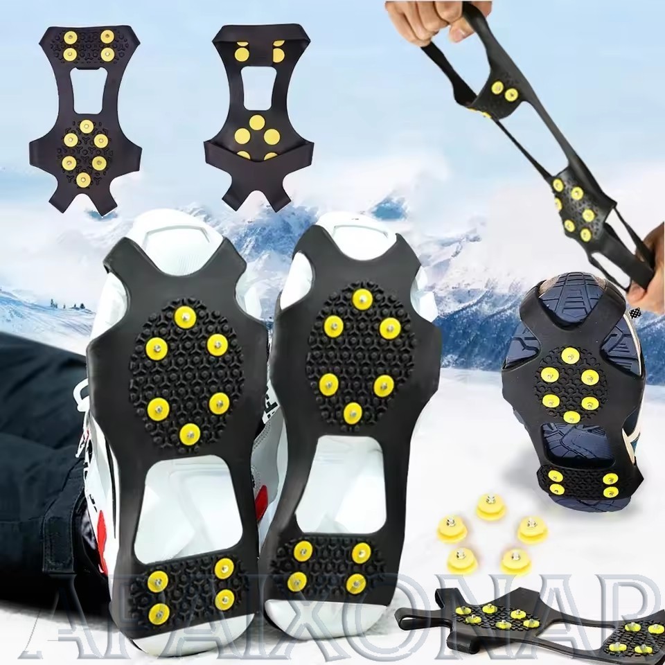 [Entrega Rápida] 10 Pregos Neve Gelo Garra Anti-Skid Thermo Plástico Elastômero Sapatos De Escalada Picos Apertos Chutei
