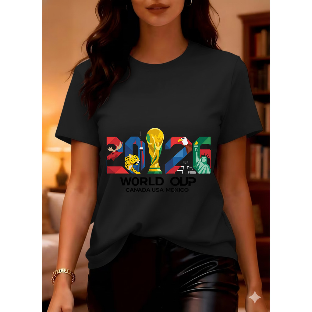 Camiseta Unissex Oversized Plus Size Feminina Masculina Do Mundo  Canadá Estados Unidos México, Com Da Copa Do Mundo, De